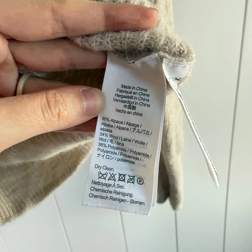 J. Crew Alpaca/Wool Blend Oatmeal Cropped Cardigan Size‎ XS
